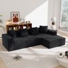 Sofa aus Corduroy 261x146x65 cm mit modularer L-Form, schwarz Bild 3