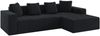 Sofa aus Corduroy 261x146x65 cm mit modularer L-Form, schwarz Bild 5
