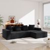 Sofa aus Corduroy 261x146x65 cm mit modularer L-Form, schwarz Bild 2