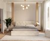 FDM Polsterbett Bettrahmen Bettgestell 90x200, 120x200, 140x200, 160x200, 180x200 cm (MADE IN EU - mit hochwertigem Velours Bezug, Bettrahmen, Bett, Optional mit Matratze bestellbar, mit großen gepolsterten Kopfteil, mit Bettkasten zum aufklappen), Meta... Bild 5