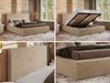 CORIVO CLASSIC Polsterbett mit Bettkasten & Stauraum, Doppelbett, inkl. Lattenrost, Metall-Hebeautomat mit Gasdruckfedern, mit Pocket Matratze - Beige Plüsch - VIRE LUX Bild 2