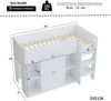 Merax Multifunktionales Hochbett 90*200 Kinderbett mit Stauraum , Schrank und Regalen – mit Leiter, Weiß Bild 4