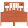 vidaXL Massivholzbett mit Regal ohne Matratze Wachsbraun 135x190 cm 3323154 Bild 4