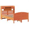 vidaXL Massivholzbett mit Regal ohne Matratze Wachsbraun 135x190 cm 3323154 Bild 3