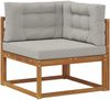 vidaXL Outdoor-Sofagarnitur mit Kissen 7 pcs Natürlich und Hellgrau 3382719 Bild 5