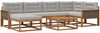 vidaXL Outdoor-Sofagarnitur mit Kissen 7 pcs Natürlich und Hellgrau 3382719 Bild 2