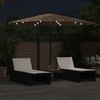Sonnenschirm, Terrassenschirm mit LED und Stahlmast Braun 324x324x247 cm Bild 3