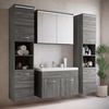 Badplaats Badmöbel Komplettset Paso XL LED 80 x 40 cm Grau Eiche - Badezimmermöbel mit Waschbecken, Spiegelschrank und 2 Badezimmerschränke Bild 2
