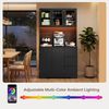 Bealife Buffet Küchenschrank mit Arbeitsplatte und 3 Schubladen (Mit LED-Licht (farblich einstellbar) & Steckdose) Bild 4