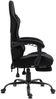 Delman Gaming-Stuhl, ergonomischer Bürostuhl mit 2-Punkt-Massagefunktion, Fußstütze und Kopfstütze, Stoffbezug, Schwarz Bild 4