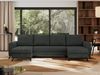 U-förmige Ecksofa, XXL Universalecke mit losen Kissen zum Wohnzimmer, Bettkästen und Schlaffunktion, schwarze Metallbeine - AXEL U - Dunkelgrau Stoff Bild 4