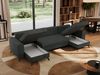 U-förmige Ecksofa, XXL Universalecke mit losen Kissen zum Wohnzimmer, Bettkästen und Schlaffunktion, schwarze Metallbeine - AXEL U - Dunkelgrau Stoff Bild 5