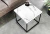 Design Beistelltisch STRIVE 45cm weisser Marmor-Look Wohnzimmertisch schwarz Metallgestell Bild 2