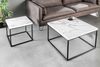 Design Beistelltisch STRIVE 45cm weisser Marmor-Look Wohnzimmertisch schwarz Metallgestell Bild 3
