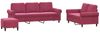 vidaXL 3-tlg. Sofagarnitur mit Kissen Weinrot Samt 3202264 Bild 2