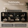 Bellamio 'Tana' Kommode, schwarz mit geriffelter Front, 85x40x185 cm, Sideboard mit 4 Türen und 8 Fächern Bild 3