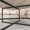 Runder Couchtisch Holz Metallgestell Industrie Skandinavisch Moderne Schwarz Bild 5