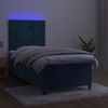 vidaXL Boxspringbett mit Matratze & LED Dunkelblau 90x190 cm Samt 3135979 Bild 4