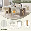 Flieks Esszimmerstuhl (Set, 6 St), 6er Set Polsterstühle mit Armlehnen Wohnzimmerstuhl Cordstoff Beige Bild 3