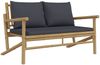 vidaXL 4-tlg. Garten-Lounge-Set mit Dunkelgrauen Kissen Bambus 3156470 Bild 4