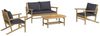 vidaXL 4-tlg. Garten-Lounge-Set mit Dunkelgrauen Kissen Bambus 3156470 Bild 3