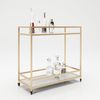 PLAYBOY - Servierwagen GINGER" mit 2 Ablagen in Marmor-Optik, goldenes Metallgestell, mit Rollen, Retro-Design" Bild 2
