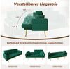 Merax Schlafsofa mit 3 verstellbaren Neigungswinkeln & ausklappbarer Liegefunktion, 2 sitzer Klappsofa Polstersofa mit bettfunktion 1 Teile, Sofa klappbar mit Getränkehalter, Zierkissen & Seitentasche, Samtbezug Bild 3