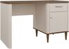 Forte LACETTI Schreibtisch 120, eleganter Schreibtisch mit hohen Möbelbeinen, Büro, Jugendzimmer, Holzwerkstoff, Kaschmir|Beige|Valencia Eiche Holzdekor, 120 cm breit x 75,8 cm hoch x 60 cm tief Bild 3