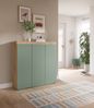 Universalschrank (B/H/T: 105x111x37 cm) in Smoke Green Nachbildung und Evoke Oak Nachbildung Bild 5