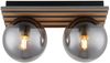 LED Deckenleuchte, Holzoptik, 2 flammig, Glaskugel, L 35 cm Bild 5