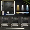 CLP Badspiegel Jericho Bluetooth-Lautsprecher Anti-Beschlag LED-Beleuchtung dimmbar,80x80 cm Bild 4