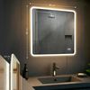 CLP Badspiegel Jericho Bluetooth-Lautsprecher Anti-Beschlag LED-Beleuchtung dimmbar,80x80 cm Bild 2