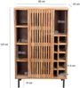 Hausbar Mango Massivholz 80x123cm Barschrank mit Schiebetür im Gitter-Design - Bar Schrank Weinaufbewahrung - Spirituosenschrank mit Metallbeine und Weinregal Handmade Bild 4