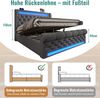 Modernes Polsterbett Doppelbett 160x200cm, Polsterbett mit LED-Leuchten,Stauraum-Kopfteil mit USB- und Typ-C-Anschlssen, Hydraulisches Stauraumbett, Grau, Samt(Ohne Matratze) Bild 4