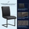 KHG Esszimmerstuhl Schwingstuhl Schwarz Leder | Freischwinger bis 110 kg - Küchenstuhl, Schwingstuhl, Polsterstuhl mit Schaumstofffüllung und Wellenfederung Bild 3