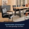 KHG Esszimmerstuhl Schwingstuhl Schwarz Leder | Freischwinger bis 110 kg - Küchenstuhl, Schwingstuhl, Polsterstuhl mit Schaumstofffüllung und Wellenfederung Bild 2