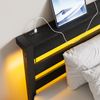Bettgestell 90x200 cm mit USB-Anschluss, RGB-LED & Ablagefläche, Metall und Holz, schwarz Bild 5