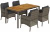 vidaXL 5-tlg. Garten-Essgruppe mit Kissen Grau Poly Rattan 3211874 Bild 2