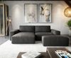 Ecksofa Lanzo XL 270x180 cm Lederimitat Vintage Anthrazit Recamiere variabel mit Hocker Bild 2
