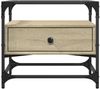 vidaXL Couchtisch mit Glasplatte Sonoma-Eiche 50x50x45 cm Stahl 846050 Bild 4
