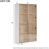 Merax 2er-Set Weiß glasvitrinen mit 16-farbiger LED-Beleuchtung, Vitrine mit Flügeltüren und beweglichen Einlegeböden, 80*40*160 cm (einzeln), Hochschrank für Wohnzimmer, freistehender Schrank, Badezimmersch Bild 4