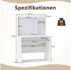 COSTWAY Schreibtisch, mit magnetischer Pinnwand & Aufsatz 89x50x138cm weiß Bild 2