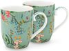 PIP STUDIO Jolie Flowers Blue Becher mit Henkel klein Set2 Bild 5