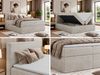 Boxspringbett mit Bettkasten TILION, Bett 180x200 cm mit 7-Zonen-Multipocket-Kern H3, Cord Boxspringbett, Polsterbett, Topper T25 - Beige Cord Bild 2