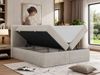 Boxspringbett mit Bettkasten TILION, Bett 180x200 cm mit 7-Zonen-Multipocket-Kern H3, Cord Boxspringbett, Polsterbett, Topper T25 - Beige Cord Bild 4