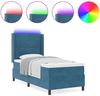 vidaXL LED Boxspringbett mit Matratze Blau 90 x 190 cm Samt 3343848 Bild 3
