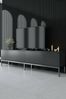 Dmora Fernsehschrank Espero, Ständer für Wohnzimmerfernseher, Niedriges Wohnzimmer-Sideboard, TV-Ständerbasis, 180x30h47 cm, Anthrazit und Silber Bild 2