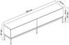 Dmora Fernsehschrank Espero, Ständer für Wohnzimmerfernseher, Niedriges Wohnzimmer-Sideboard, TV-Ständerbasis, 180x30h47 cm, Anthrazit und Silber Bild 3