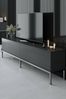 Dmora Fernsehschrank Espero, Ständer für Wohnzimmerfernseher, Niedriges Wohnzimmer-Sideboard, TV-Ständerbasis, 180x30h47 cm, Anthrazit und Silber Bild 5