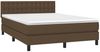 Polsterbett mit Matratze & LED Stoff Dunkelbraun 140x200 cm Bild 3